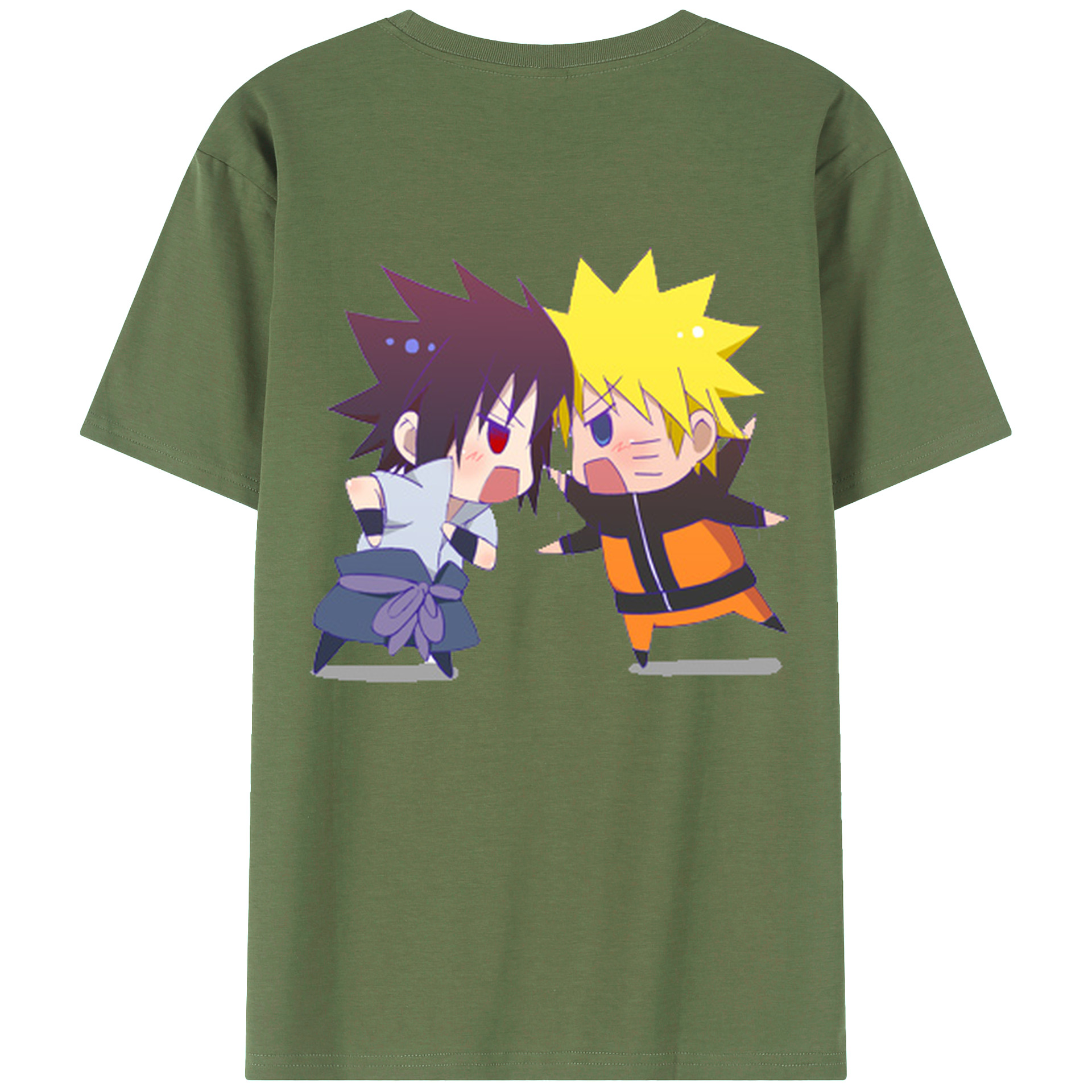 （画像用） NARUTO -ナルト- うずまき ナルト Uzumaki Naruto 綿100％ メンズ半袖Tシャツ（バックプリント） 通気性